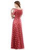 ColsBM Megan Coral Gorgeous Column Scalloped Edge Short Sleeve Floor Length Lace Bridesmaid Dresses