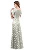 ColsBM Megan Cream Gorgeous Column Scalloped Edge Short Sleeve Floor Length Lace Bridesmaid Dresses