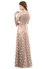 ColsBM Megan Fresh Salmon Gorgeous Column Scalloped Edge Short Sleeve Floor Length Lace Bridesmaid Dresses