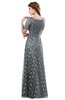 ColsBM Megan Frost Grey Gorgeous Column Scalloped Edge Short Sleeve Floor Length Lace Bridesmaid Dresses