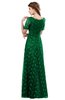 ColsBM Megan Green Gorgeous Column Scalloped Edge Short Sleeve Floor Length Lace Bridesmaid Dresses