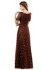 ColsBM Megan Ketchup Gorgeous Column Scalloped Edge Short Sleeve Floor Length Lace Bridesmaid Dresses