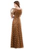 ColsBM Megan Light Brown Gorgeous Column Scalloped Edge Short Sleeve Floor Length Lace Bridesmaid Dresses