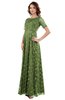 ColsBM Megan Moss Green Gorgeous Column Scalloped Edge Short Sleeve Floor Length Lace Bridesmaid Dresses