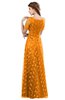 ColsBM Megan Orange Gorgeous Column Scalloped Edge Short Sleeve Floor Length Lace Bridesmaid Dresses