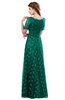 ColsBM Megan Pepper Green Gorgeous Column Scalloped Edge Short Sleeve Floor Length Lace Bridesmaid Dresses