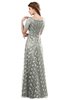 ColsBM Megan Platinum Gorgeous Column Scalloped Edge Short Sleeve Floor Length Lace Bridesmaid Dresses