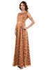ColsBM Megan Salmon Gorgeous Column Scalloped Edge Short Sleeve Floor Length Lace Bridesmaid Dresses