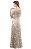 ColsBM Megan Silver Peony Gorgeous Column Scalloped Edge Short Sleeve Floor Length Lace Bridesmaid Dresses