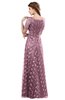 ColsBM Megan Silver Pink Gorgeous Column Scalloped Edge Short Sleeve Floor Length Lace Bridesmaid Dresses