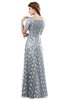 ColsBM Megan Silver Gorgeous Column Scalloped Edge Short Sleeve Floor Length Lace Bridesmaid Dresses