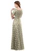 ColsBM Megan Tan Gorgeous Column Scalloped Edge Short Sleeve Floor Length Lace Bridesmaid Dresses