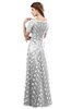 ColsBM Megan White Gorgeous Column Scalloped Edge Short Sleeve Floor Length Lace Bridesmaid Dresses