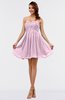 ColsBM Amani Baby Pink Simple Sleeveless Zip up Short Ruching Party Dresses