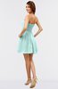 ColsBM Amani Blue Glass Simple Sleeveless Zip up Short Ruching Party Dresses