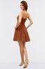 ColsBM Amani Bombay Brown Simple Sleeveless Zip up Short Ruching Party Dresses