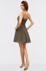 ColsBM Amani Carafe Brown Simple Sleeveless Zip up Short Ruching Party Dresses