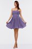 ColsBM Amani Chalk Violet Simple Sleeveless Zip up Short Ruching Party Dresses