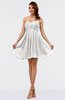 ColsBM Amani Cloud White Simple Sleeveless Zip up Short Ruching Party Dresses