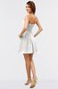 ColsBM Amani Cloud White Simple Sleeveless Zip up Short Ruching Party Dresses
