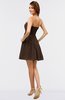 ColsBM Amani Copper Simple Sleeveless Zip up Short Ruching Party Dresses