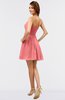 ColsBM Amani Coral Simple Sleeveless Zip up Short Ruching Party Dresses