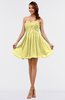 ColsBM Amani Daffodil Simple Sleeveless Zip up Short Ruching Party Dresses