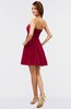 ColsBM Amani Dark Red Simple Sleeveless Zip up Short Ruching Party Dresses