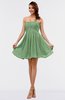 ColsBM Amani Fair Green Simple Sleeveless Zip up Short Ruching Party Dresses