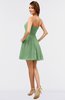 ColsBM Amani Fair Green Simple Sleeveless Zip up Short Ruching Party Dresses