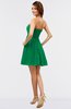 ColsBM Amani Green Simple Sleeveless Zip up Short Ruching Party Dresses