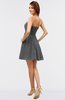 ColsBM Amani Grey Simple Sleeveless Zip up Short Ruching Party Dresses