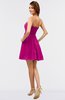 ColsBM Amani Hot Pink Simple Sleeveless Zip up Short Ruching Party Dresses