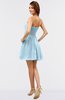 ColsBM Amani Ice Blue Simple Sleeveless Zip up Short Ruching Party Dresses
