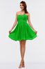 ColsBM Amani Jasmine Green Simple Sleeveless Zip up Short Ruching Party Dresses