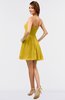 ColsBM Amani Lemon Curry Simple Sleeveless Zip up Short Ruching Party Dresses