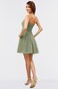 ColsBM Amani Moss Green Simple Sleeveless Zip up Short Ruching Party Dresses
