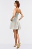 ColsBM Amani Off White Simple Sleeveless Zip up Short Ruching Party Dresses