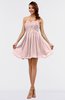 ColsBM Amani Pastel Pink Simple Sleeveless Zip up Short Ruching Party Dresses
