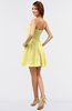 ColsBM Amani Pastel Yellow Simple Sleeveless Zip up Short Ruching Party Dresses