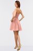 ColsBM Amani Peach Simple Sleeveless Zip up Short Ruching Party Dresses