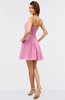ColsBM Amani Pink Simple Sleeveless Zip up Short Ruching Party Dresses