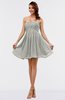 ColsBM Amani Platinum Simple Sleeveless Zip up Short Ruching Party Dresses