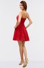 ColsBM Amani Red Simple Sleeveless Zip up Short Ruching Party Dresses