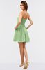 ColsBM Amani Sage Green Simple Sleeveless Zip up Short Ruching Party Dresses
