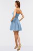 ColsBM Amani Sky Blue Simple Sleeveless Zip up Short Ruching Party Dresses
