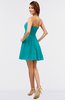 ColsBM Amani Teal Simple Sleeveless Zip up Short Ruching Party Dresses