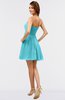 ColsBM Amani Turquoise Simple Sleeveless Zip up Short Ruching Party Dresses