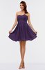 ColsBM Amani Violet Simple Sleeveless Zip up Short Ruching Party Dresses
