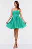 ColsBM Amani Viridian Green Simple Sleeveless Zip up Short Ruching Party Dresses